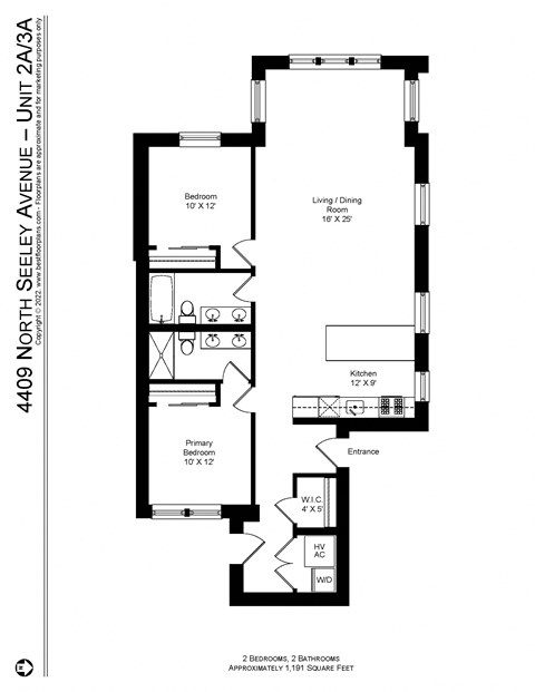 4409 N Seeley 2 Bed 2 Bath Apartment